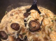 Broth  with rice noodles added