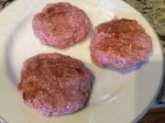 Patties refrigerated and then brushed with teriyaki sauce