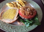 Sassy Turkey Burgers with a side of Grilled Mango