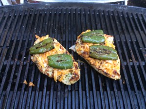 Our jalapenos going on top of the chicken