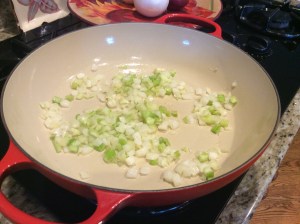 Celery and Onions going in first