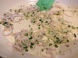 Ingredients going into the pan