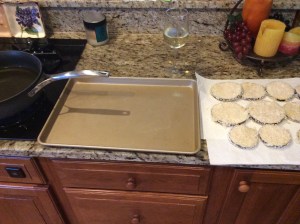 My dipping station to frying pan ready to go!