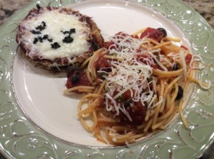 My version of Eggplant Parmesan with a side of pasta