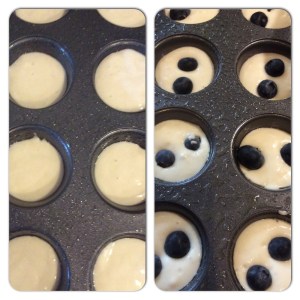 I did a pan with blueberries and one without