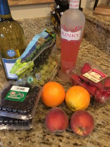 The ingredients I had to work with...I ended up not using the grapes because I didn't have room!