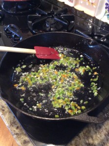 Peppers and Onions softening