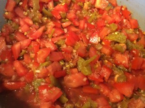 All ingredients mixed in except Cilantro