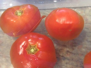 They love their ice water bath...the skins are already starting to come off