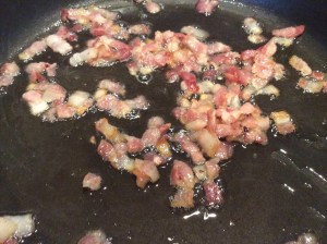 Sauté bacon until tender