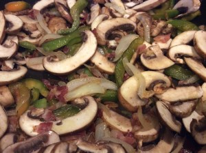 Add in mushrooms and remaining seasonings into the pan