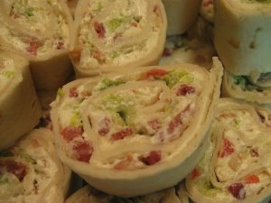 With a serrated knife, cut into diagonal slices and you have a beautiful presentation!