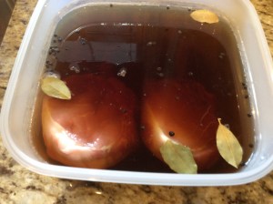 Chops going into the brine