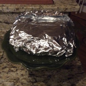 Wrap completely in the foil and keep it this way for several hours until completely cooled