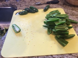 Preparing the peppers