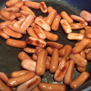 Cocktail sausages ready to go!