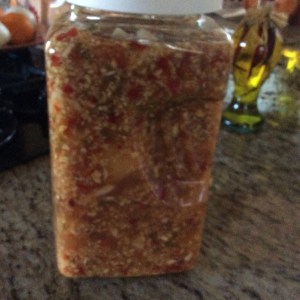 Mixture is ready to go into a dark spot for at least 2 weeks