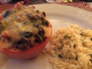 I served my peppers with a side of Scallion Brown Rice...it was a perfect compliment!