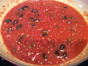 Ingredients added to the anchovy mixture