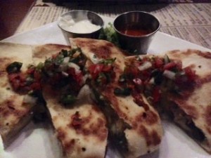 Ashleigh and I had the Roasted Poblano Quesadillas (I added chicken to mine) delish!