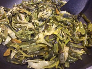 My Rajas cooking over the stove